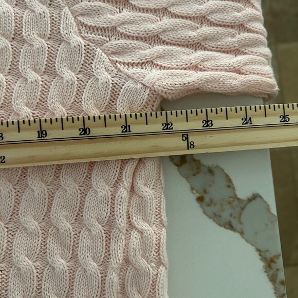 Bedford Fair Cardigan Sweater Cable Knit Pink SZL - Picture 7 of 10